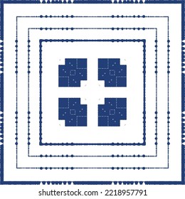 Portuguese ornamental azulejo ceramic. Creative design. Vector seamless pattern collage. Blue vintage backdrop for wallpaper, web background, towels, print, surface texture, pillows.