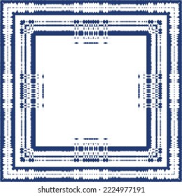 Portuguese ornamental azulejo ceramic. Creative design. Vector seamless pattern collage. Blue vintage backdrop for wallpaper, web background, towels, print, surface texture, pillows.