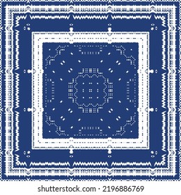 Portuguese ornamental azulejo ceramic. Minimal design. Vector seamless pattern elements. Blue vintage backdrop for wallpaper, web background, towels, print, surface texture, pillows.