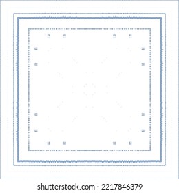 Portuguese ornamental azulejo ceramic. Original design. Vector seamless pattern watercolor. Blue vintage backdrop for wallpaper, web background, towels, print, surface texture, pillows.
