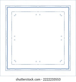 Portuguese ornamental azulejo ceramic. Original design. Vector seamless pattern watercolor. Blue vintage backdrop for wallpaper, web background, towels, print, surface texture, pillows.