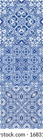 Portuguese ornamental azulejo ceramic. Vector seamless pattern trellis. Fashionable design. vintage backdrop for wallpaper, web background, towels, print, surface texture, pillows.