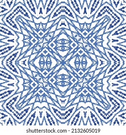 Portuguese ornamental azulejo ceramic. Vector seamless pattern collage. Universal design. Blue vintage backdrop for wallpaper, web background, towels, print, surface texture, pillows.