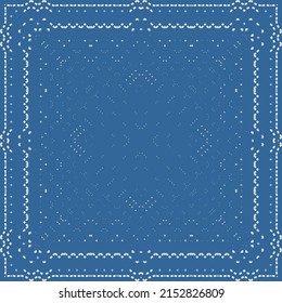 Portuguese ornamental azulejo ceramic. Vector seamless pattern theme. Creative design. Blue vintage backdrop for wallpaper, web background, towels, print, surface texture, pillows.