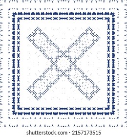 Portuguese ornamental azulejo ceramic. Vector seamless pattern collage. Universal design. Blue vintage backdrop for wallpaper, web background, towels, print, surface texture, pillows.