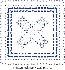 Portuguese ornamental azulejo ceramic. Vector seamless pattern collage. Universal design. Blue vintage backdrop for wallpaper, web background, towels, print, surface texture, pillows.