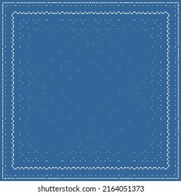 Portuguese ornamental azulejo ceramic. Vector seamless pattern theme. Creative design. Blue vintage backdrop for wallpaper, web background, towels, print, surface texture, pillows.