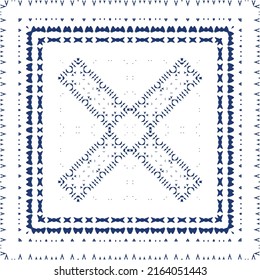 Portuguese ornamental azulejo ceramic. Vector seamless pattern collage. Universal design. Blue vintage backdrop for wallpaper, web background, towels, print, surface texture, pillows.