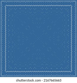 Portuguese ornamental azulejo ceramic. Vector seamless pattern theme. Creative design. Blue vintage backdrop for wallpaper, web background, towels, print, surface texture, pillows.