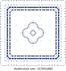 Portuguese ornamental azulejo ceramic. Vector seamless pattern collage. Universal design. Blue vintage backdrop for wallpaper, web background, towels, print, surface texture, pillows.