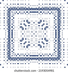 Portuguese ornamental azulejo ceramic. Vector seamless pattern collage. Universal design. Blue vintage backdrop for wallpaper, web background, towels, print, surface texture, pillows.