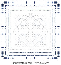 Portuguese ornamental azulejo ceramic. Vector seamless pattern collage. Universal design. Blue vintage backdrop for wallpaper, web background, towels, print, surface texture, pillows.