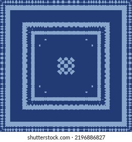 Portuguese ornamental azulejo ceramic. Vector seamless pattern collage. Universal design. Blue vintage backdrop for wallpaper, web background, towels, print, surface texture, pillows.