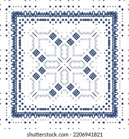Portuguese ornamental azulejo ceramic. Vector seamless pattern collage. Universal design. Blue vintage backdrop for wallpaper, web background, towels, print, surface texture, pillows.