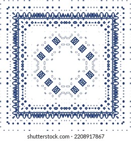 Portuguese ornamental azulejo ceramic. Vector seamless pattern collage. Universal design. Blue vintage backdrop for wallpaper, web background, towels, print, surface texture, pillows.