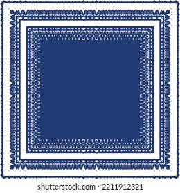 Portuguese ornamental azulejo ceramic. Vector seamless pattern collage. Universal design. Blue vintage backdrop for wallpaper, web background, towels, print, surface texture, pillows.