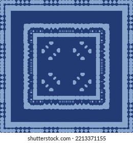 Portuguese ornamental azulejo ceramic. Vector seamless pattern collage. Universal design. Blue vintage backdrop for wallpaper, web background, towels, print, surface texture, pillows.