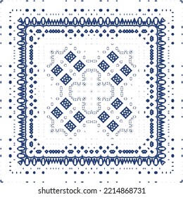Portuguese ornamental azulejo ceramic. Vector seamless pattern collage. Universal design. Blue vintage backdrop for wallpaper, web background, towels, print, surface texture, pillows.