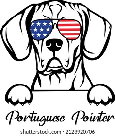 Portuguese Pointer Peeking Dog Vector Image