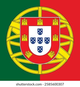 Portuguese Republic National Coat of Arms. Portugal Icon flag