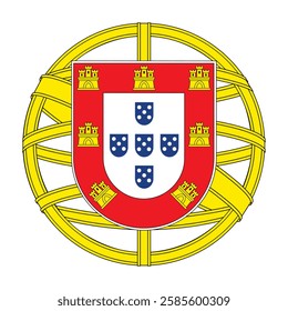 Portuguese Republic National Coat of Arms. Portugal Icon flag