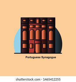 Portuguese Synagogue Building  Icon Flat Color