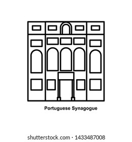 Portuguese Synagogue building  icon outline vector