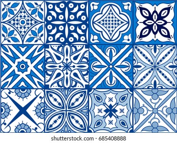 Portuguese tile pattern azulejo