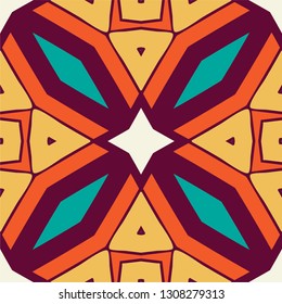 Portuguese tile pattern vector with geometrical abstract motifs. Portugal azulejo, mexican talavera, spanish, italian majolica or moroccan ceramic texture for house bathroom wall or kitchen flooring.