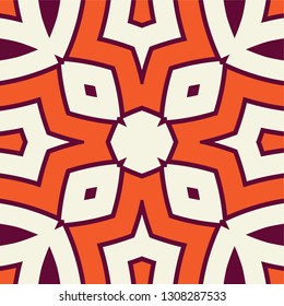 Portuguese tile pattern vector with geometrical abstract motifs. Portugal azulejo, mexican talavera, spanish, italian majolica or moroccan ceramic texture for house bathroom wall or kitchen flooring.