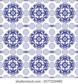 Portuguese tiles. Moroccan Seamless Pattern Arabesque. Moroccan azulejo pattern, majolica tile,Talavera, Damask, marrakech. Portuguese, dutch azulejo tile pattern, Mediterranean ceramic, patchwork