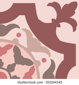 Portuguese tiles pattern. Vintage background - Victorian ceramic tile in vector