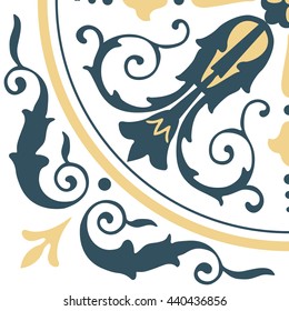 Portuguese tiles pattern. Vintage background - Victorian ceramic tile in vector