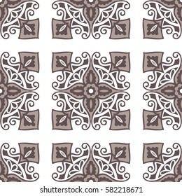Portuguese tiles pattern. Vintage background - Victorian ceramic tile in vector