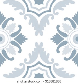 Portuguese tiles seamless pattern. Vintage background - Victorian ceramic tile in vector