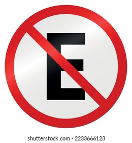 Portuguese Translated NO PARKING, PROIBIDO ESTACIONAR. Traffic Sign Vector.