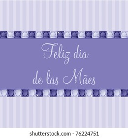 Portuguese two toned Mother's Day card in vector format.