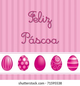 Portuguese vector Easter card design.