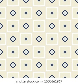 Portuguese Vector Tile Azulejo Pattern. Seamless Lisbon Blue on White Mosaic Square Background. Traditional Floral Ceramic Mediterranean Style Design. All Over Print in Repeat EPS10 