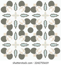 Portuguese vector tiles pattern, Lisbon seamless black and white tile design, Azulejos vintage geometric ceramics