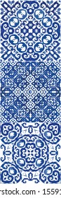 Portuguese vintage azulejo tiles. Minimal design. Vector seamless pattern theme. antique background for pillows, print, wallpaper, web backdrop, towels, surface texture.