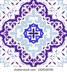 Portuguese vintage azulejo tiles. Vector seamless pattern frame. Minimal design. Blue antique background for pillows, print, wallpaper, web backdrop, towels, surface texture. Portuguese vintage azulejo tiles. Vector seamless pattern frame. Minimal design. Blue antique background for pillows, print, wallpaper, web backdrop, towels, surface texture.