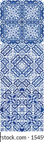 Portuguese vintage azulejo tiles. Vector seamless pattern template. Creative design. antique background for pillows, print, wallpaper, web backdrop, towels, surface texture.