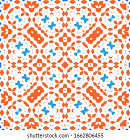Portuguese vintage azulejo tiles. Vector seamless pattern frame. Minimal design. Blue antique background for pillows, print, wallpaper, web backdrop, towels, surface texture.