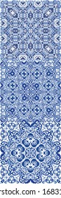 Portuguese vintage azulejo tiles. Vector seamless pattern illustration. Fashionable design. antique background for pillows, print, wallpaper, web backdrop, towels, surface texture.