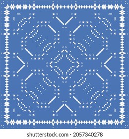 Portuguese vintage azulejo tiles. Vector seamless pattern theme. Hand drawn design. Blue antique background for pillows, print, wallpaper, web backdrop, towels, surface texture.