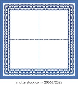 Portuguese vintage azulejo tiles. Vector seamless pattern theme. Hand drawn design. Blue antique background for pillows, print, wallpaper, web backdrop, towels, surface texture.