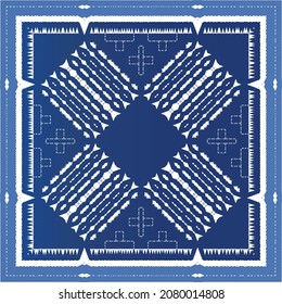 Portuguese vintage azulejo tiles. Vector seamless pattern theme. Hand drawn design. Blue antique background for pillows, print, wallpaper, web backdrop, towels, surface texture.