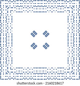 Portuguese vintage azulejo tiles. Vector seamless pattern texture. Hand drawn design. Blue antique background for pillows, print, wallpaper, web backdrop, towels, surface texture.