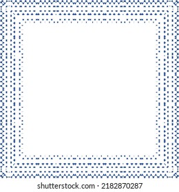 Portuguese vintage azulejo tiles. Vector seamless pattern texture. Hand drawn design. Blue antique background for pillows, print, wallpaper, web backdrop, towels, surface texture.